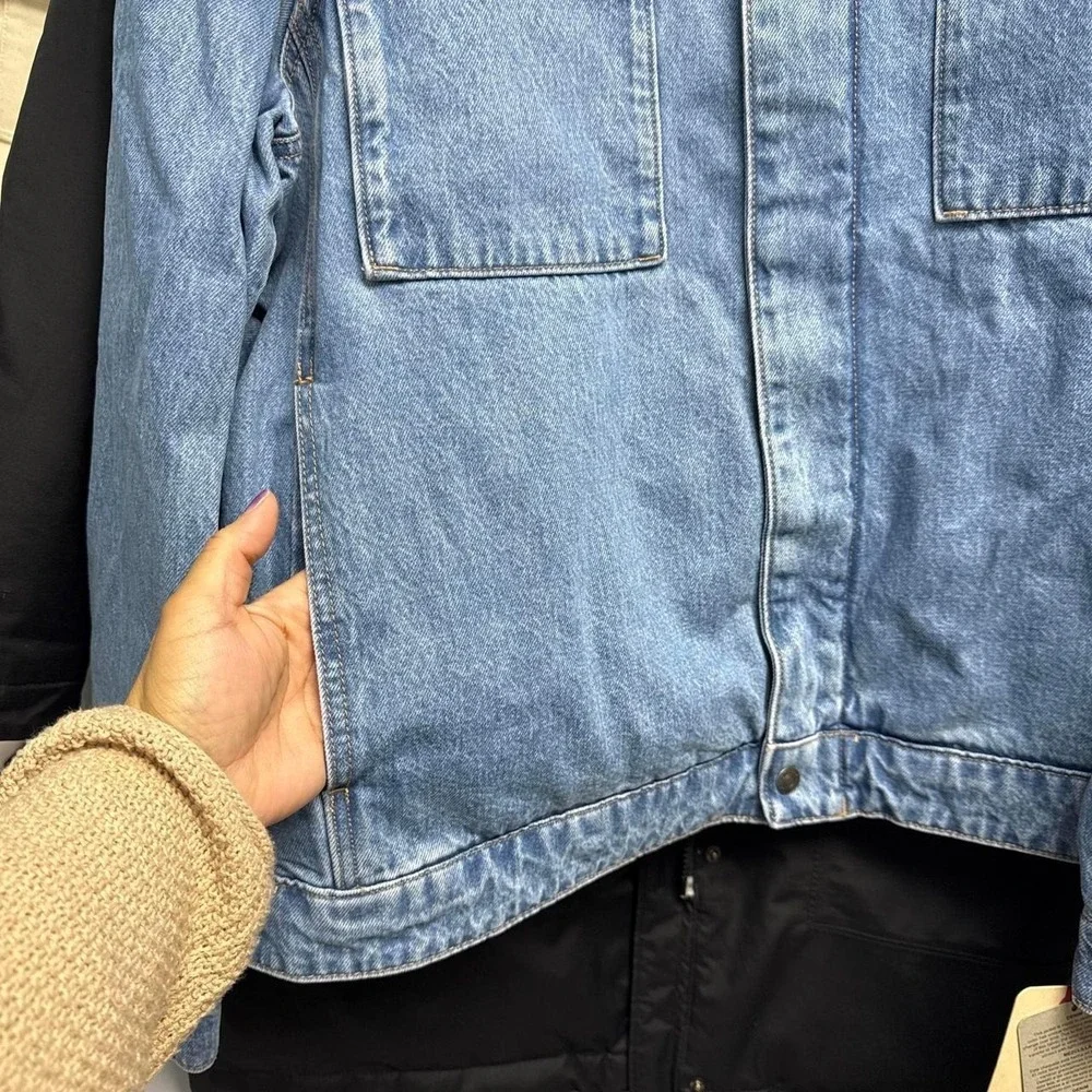 Levi's Light Blue Denim Shirt Jacket with Chest Flap Pockets